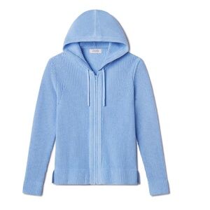 NWOT Women's pura Light Blue Knit Cotton Fisherman Hoodie